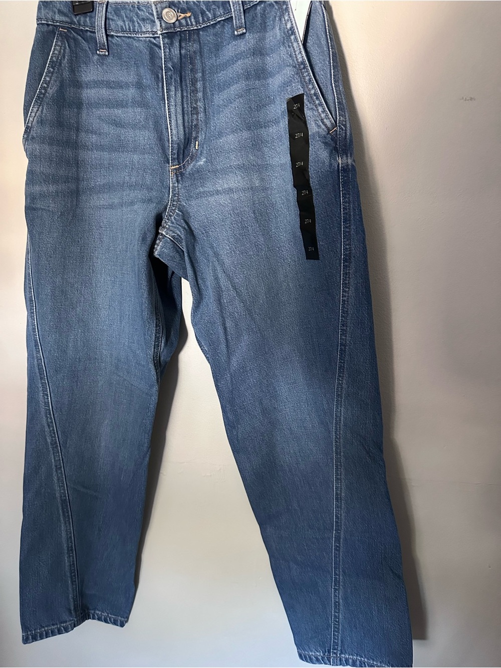NWT Banana Republic Luxe Barrel Jeans High Rise Ankle Medium Wash Size 27/4